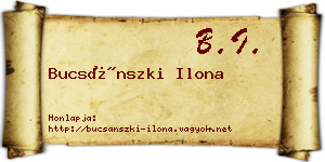 Bucsánszki Ilona névjegykártya